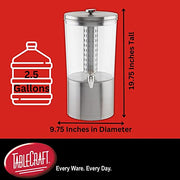 Tablecraft 1.25 Gallon Silhouette Drink Dispenser / Stainless Steel / 3.0 gallons Iced Beverage Dispensers