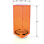 Azar Displays Pegboard + Hooks / Orange / 8" W x 20" H Display Racks
