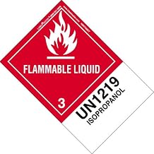 Labelmaster HSN7500ET Flammable Liquid Label, UN1090 Acetone, Paper, Expended Tab, Hazmat, 5.9" x 4" (Pack of 500)