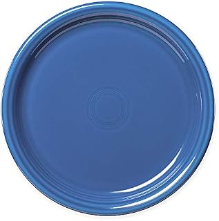 Dinnerware Bistro Dinner Plates | Fiestaware Ceramic Dishes 10.5" Round | Meals Entrees | Classic Solid Colored China for Home Kitchen Restaurant Bistro | Lapis Blue | Set of 12