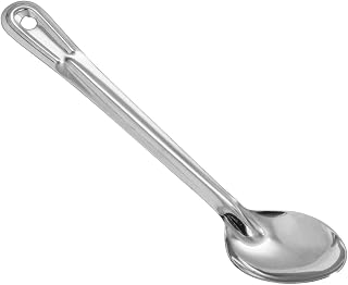 Winco 13" Stainless Steel Basting Solid Spoon | Dishwasher safe, Solid design, Heavy-duty, Long handle, Great for Cooking, Buffet Service, Food Preparation and Serving