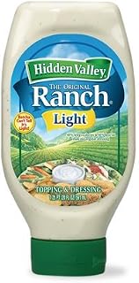 Hidden Valley Ranch, Light Ranch Dressing & Topping, 20oz Easy Squeeze Bottle (Pack of 3)