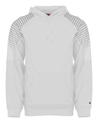 Sports Lineup Hood - L - WH/SILN by Badger – Blend, White, Model BAD-1405