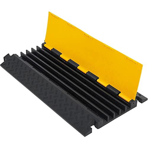 5-Channel Industrial Cable Protector by Global Industrial – Rubber, Yellow, Model TSH20133