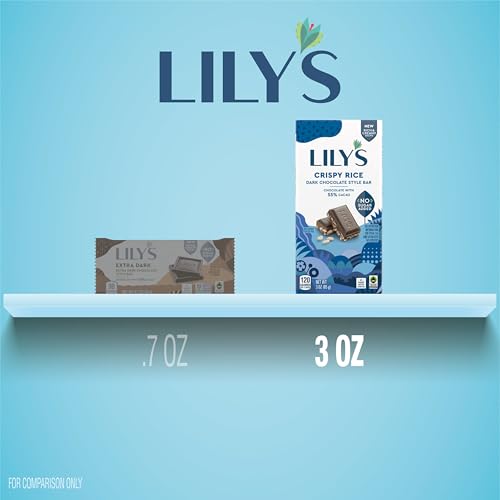 Lily's Crispy Rice Dark Chocolate Style / 3 Ounce (Pack of 144) / Dark Brown Candy & Chocolate Bars