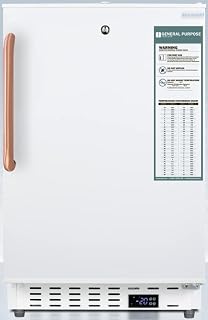 ACCUCOLD Summit Appliance ADA305AFTBC Built-in Undercounter -25ºC ADA Compliant All-Freezer in White, Lock, Pure Copper Towel Bar Handle, Digital Controls, Interior Baskets, Access Port and Manual Defrost