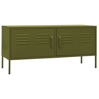 TV Stand Olive Green 41.3"x13.8"x19.7" Steel by vidaXL – 41.3\" x 13.8\" x 19.7\", Metal, Olive Green, Model 336225