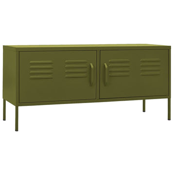 TV Stand Olive Green 41.3"x13.8"x19.7" Steel by vidaXL – 41.3\" x 13.8\" x 19.7\", Metal, Olive Green, Model 336225