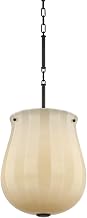Hudson Valley Lighting Nevins 1-Light Pendant | Essential Style | Distressed Bronze Finish | Glass Shade | Damp-Rated for Bathroom Use | Adjustable Hang Height 26-68" | 14" Dia x 22.75" H | 3113-DB