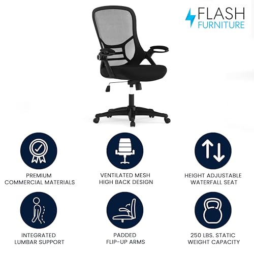 Flash Furniture Black / Set of 1 / Contemporary Home Office Desk Chairs