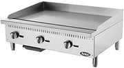 Atosa USA ATMG-36 Heavy Duty Stainless Steel 36-Inch Manual Griddle - Propane