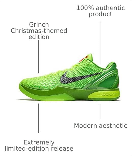 Kobe 6 Protro 'Grinch' by Nike – Nylon, Green Apple/Volt/Crimson/Black, Model CW2190-300