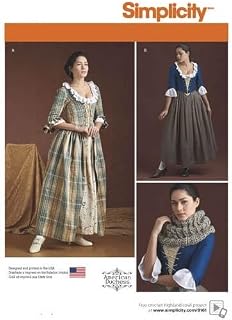 Simplicity 8161 Women's 18th Century Dress Costume Sewing Pattern, Sizes 14-22