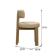 Faux Leather Dining Chair with Oak Legs by Starlight Canyon Home – 20 x 22 x 31 inches, Faux Leather, Beige