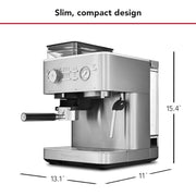 KitchenAid Brushed Stainless Steel / 2.5L / Semi with Burr Semi-Automatic Espresso Machines