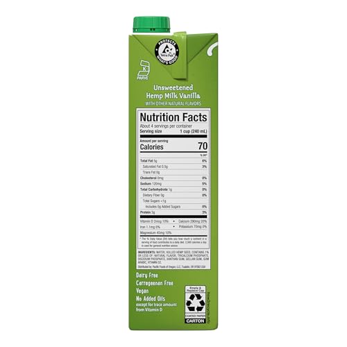 Pacific Foods Hemp Vanilla / 32 Fl Oz (Pack of 6) / Vanilla Hemp Milk