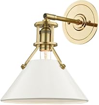Hudson Valley Lighting MDS350-AGB/OW Painted No.2-1 Light Wall Sconce Aged Brass/Off White Finish 11.00x12.00x9.50