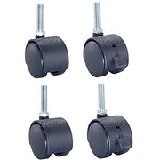 2" Poly Stem Caster Set by Global Industrial – Polyurethane (PU), Black, Model 798805