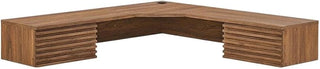 Brown Wall Mount Corner Office Desk with Space-Saving Design, Durable Construction, Ideal for Modern Workspaces