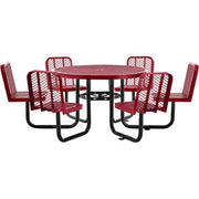 Global Industrial Red / 46" Dia. x 29"H / Industrial Picnic Tables