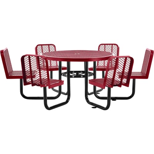 Global Industrial Red / 46" Dia. x 29"H / Industrial Picnic Tables