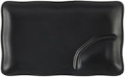CAC China 666-77-BLK Rect. Platter W/Triangular Compartment Non-Glare Glaze Black 8" Stoneware Rectangle, Color, Set of 24