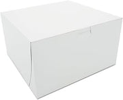 SOUTHERN CHAMPION TRAY SCT Bakery Premium Paperboard Bakery Box, Donut Box & Cake Box (100 Pack), 9 x 9 x 5 Inch, White Food Tray, Grease & Moisture Resistant, Recyclable & Compostable, 0965