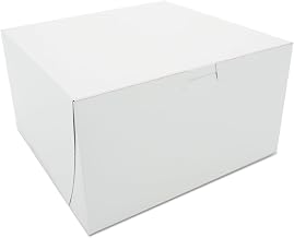 SOUTHERN CHAMPION TRAY SCT Bakery Premium Paperboard Bakery Box, Donut Box & Cake Box (100 Pack), 9 x 9 x 5 Inch, White Food Tray, Grease & Moisture Resistant, Recyclable & Compostable, 0965