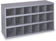 Durham 354-95 Gray Cold Rolled Steel 18 Opening Bin with Slope Self Design, 33-3/4" Width x 19-1/4" Height x 12" Depth