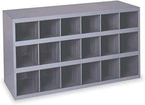 Durham 354-95 Gray Cold Rolled Steel 18 Opening Bin with Slope Self Design, 33-3/4" Width x 19-1/4" Height x 12" Depth