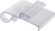 HUBERT Clear Plastic HoldzFast Wire Bin Shelf Tag Holder - 1 3/8" L x 1 3/4" H