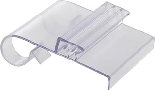 HUBERT Clear Plastic HoldzFast Wire Bin Shelf Tag Holder - 1 3/8" L x 1 3/4" H