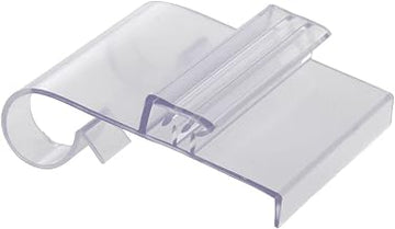 HUBERT Clear Plastic HoldzFast Wire Bin Shelf Tag Holder - 1 3/8" L x 1 3/4" H