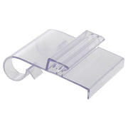 Clear Plastic HoldzFast Wire Bin Shelf Tag Holder - 1 3/8" L x 1 3/4" H by HUBERT – Plastic, Clear, Pack of 50, Model 66082
