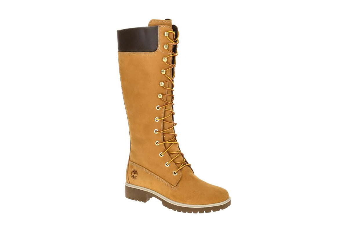 Women's Premium 14 Inch Lace Up Waterproof Boot by Timberland – 9, Leather, Wheat