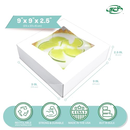 SOUTHERN CHAMPION TRAY 200 / 9" x 9" x 2.5" / White Window Bakery Take Out Containers
