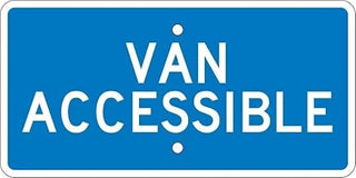 NMC Traffic Sign, Van Accessible, 6" X 12", White/Blue, TMA1H