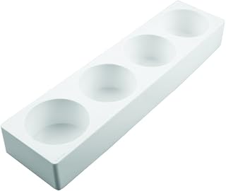 Silikomart Multiflex 220 White Silicone Cylinder Mold, 4 Cavities 3-1/8" Diameter x 1-3/4" High