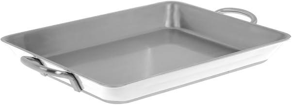 HUBERT Colorscape 3-Ply Rectangular White Stainless Steel Pan - 14 1/4"L x 11 2/5"W x 1 1/2"H