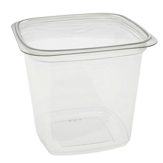 PWP PET Plastic Square Deli Container Clear by PACTIV – RPET, Clear, Model YY4S24