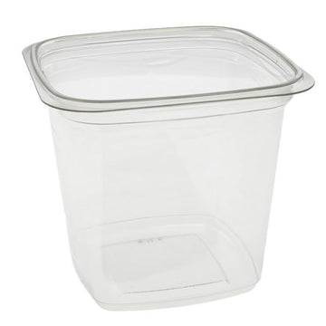 PWP PET Plastic Square Deli Container Clear by PACTIV – RPET, Clear, Model YY4S24