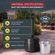 Justrite Black / 4 Gallon / Cease-Fire Smoking Receptacles