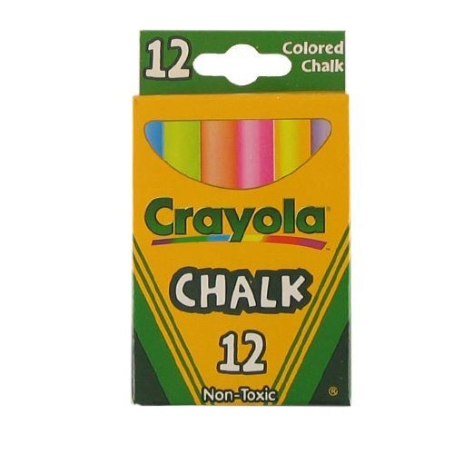 Non-Toxic White Chalk(12 ct box)and Colored Chalk(12 ct box) Bundle by Crayola – 24 Count (Pack of 1), Calcium Carbonate, White, Model 51-0320/CPK1