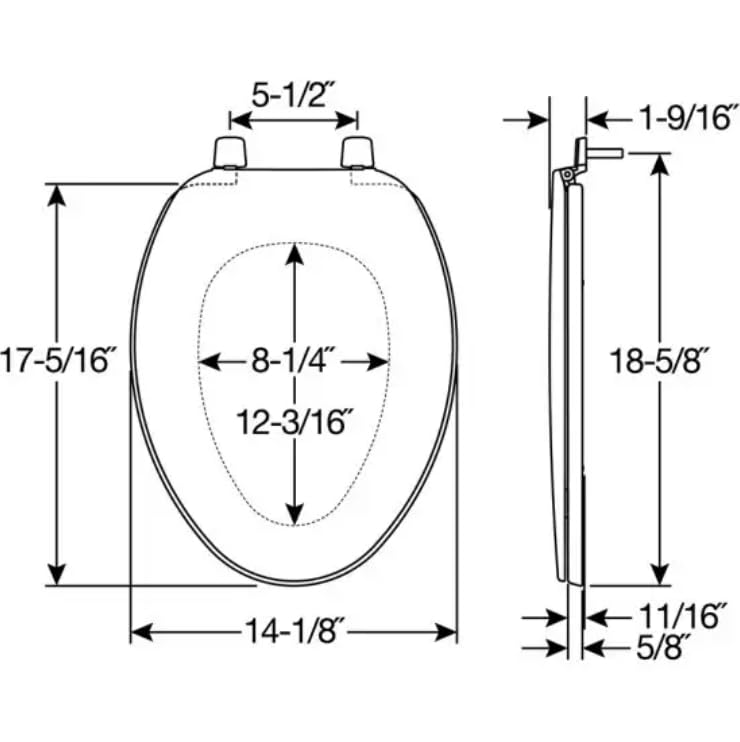 Bemis Elongated / American,Elongated / White Toilet Seats
