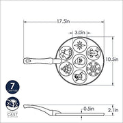 Holiday Pancake Pan by Nordic Ware – 17.5x10.5x2.1, 4.8 ounces, Aluminum, Black, Model 01965