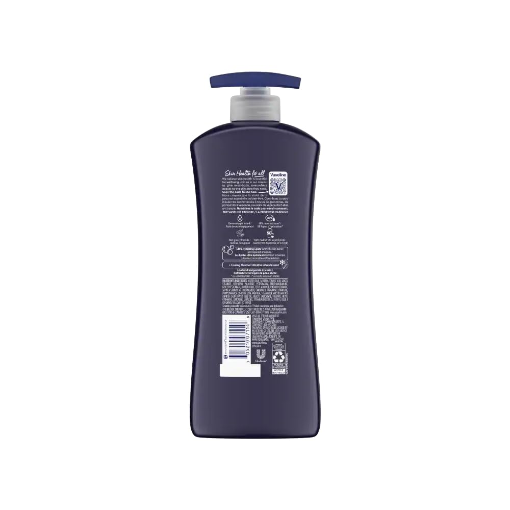 Men Cooling Hydration Body Lotion by Vaseline – 20.3 Fl Oz (Pack of 6), Pack of 6, Model 07114