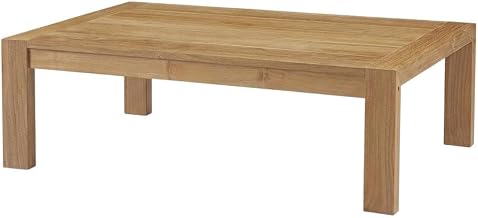 Brown Outdoor Patio Wood Coffee Table with Stylish Design, Durable Construction, and Compact Size for Outdoor Lounge and Garden Spaces
