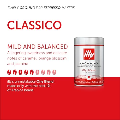 illy Classico Medium Roast / 4.4 Ounce (Pack of 1) / Classico Ground Espresso Medium Roast Ground Coffee