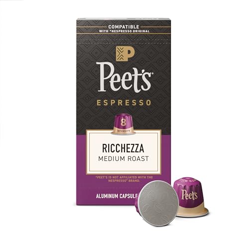 Peet's Coffee Ricchezza (Intensity 8) / 10 Count (Pack of 1) / Ricchezza Single-Serve Capsules & Pods