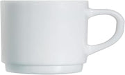 Arcoroc Hotelerie Blanc Uni Coffee Mugs Capacity 0.29 Litres Stackable Set of 6